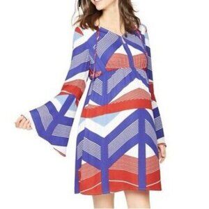 A PEA IN THE POD maternity DRESS bell sleeve BURGUNDY blue WHITE empire SIZE M